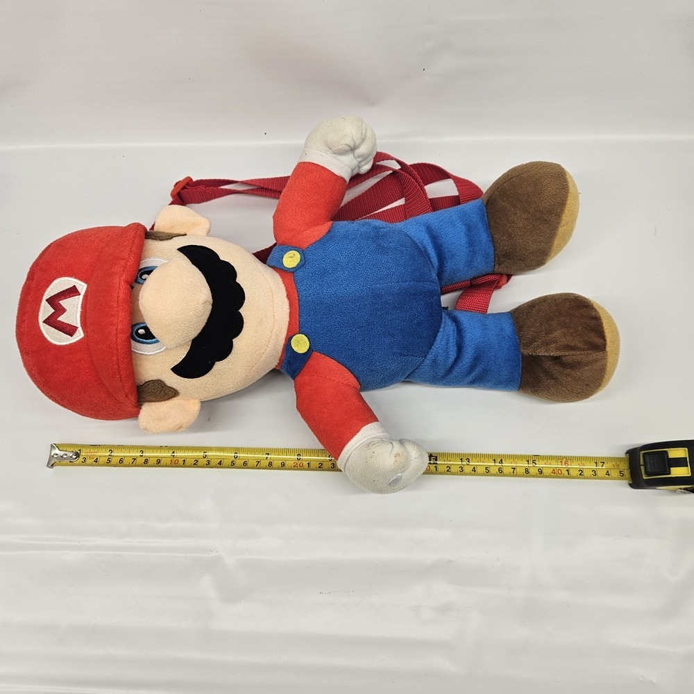 Super Mario Bros. Mario 18" Plush Backpack Nintendo Official Product - Picture 8 of 11